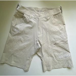 Huk Shorts Men’s Khaki Tan Performance Fishing Stretch Outdoor Active Sz S